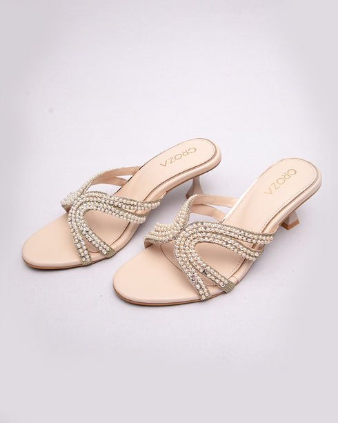 NOHO Hand Embellished Heels with Pearls